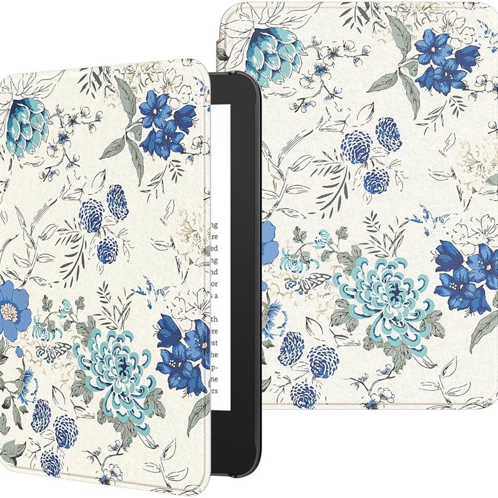 Kindle Case - Blue and White Floral